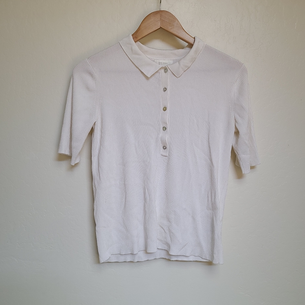 H&M Short Sleeve Knit Button Down Shirt (L)